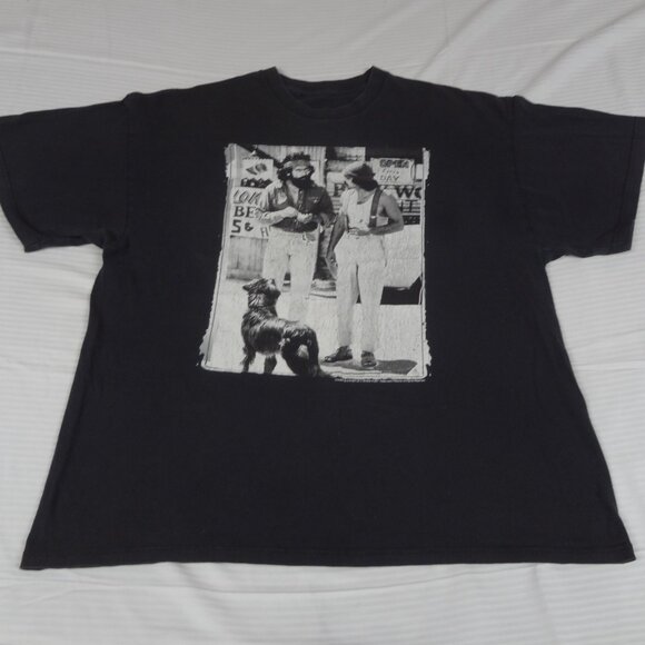 VINTAGE CHEECH & CHONG UP IN SMOKE IN MEXICO DOG LARGE BLACK T-SHIRT L311 - Picture 3 of 5